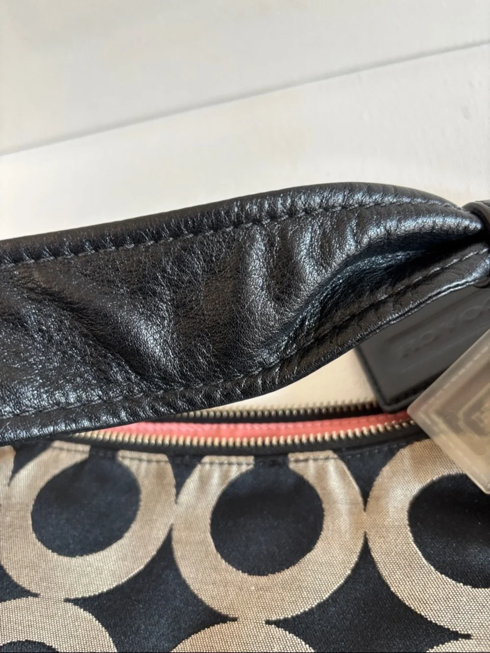 Coach Black & Cream Signature Shoulder Bag - Picture 10 of 16